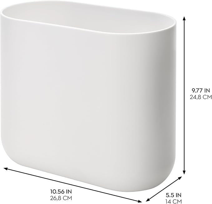 iDesign Small Oval Plastic Bathroom Trash Cans - Image 3