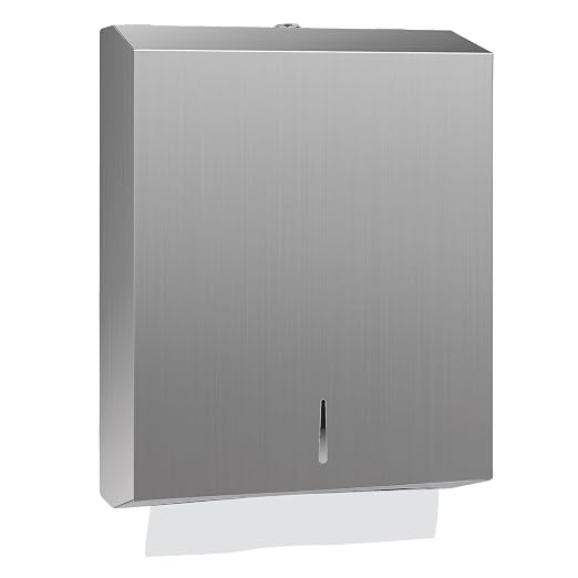 Paper Towel Dispenser Wall Mount, Brushed Stainless Steel Commercial Paper by Stardrix
