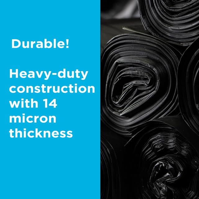 250 Count, 40-45 Gallon Trash Bags, Heavy Duty Black Bags, 45 Gallon - Image 2
