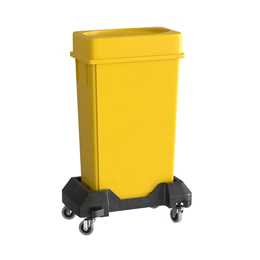 23 Gallon Yellow Slim Jim Trash Can by Krollen+Industrial