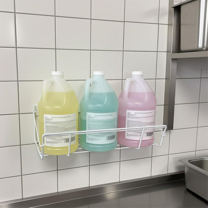 Wall Mount Jug Storage Rack – Heavy Duty Wire Organizer for 1 Gallon Jugs – Soap, Detergent, & Hand Sanitizer Holder – Space-Saving Wall-Mounted Liquid Storage