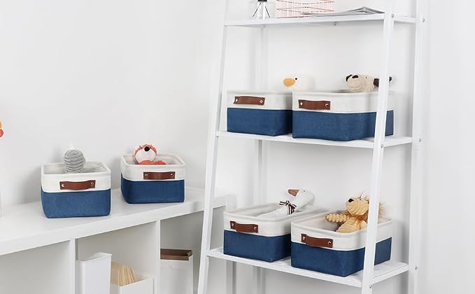 DULLEMELO Small Storage Bin, Small Fabric Rectangular Storage Basket - Image 6