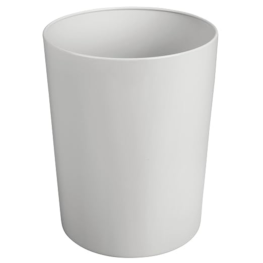 mDesign Round Metal Small 1.7 Gallon Recycle Trash Can Wastebasket, Garbage by mDesign