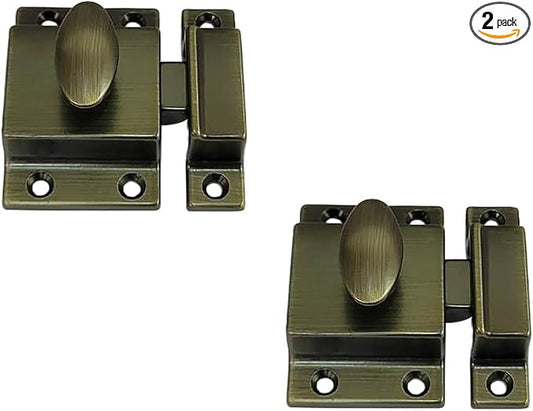 QCAA Traditional Large Oval Turn Cabinet Latch, Solid Brass, by QCAAHardware