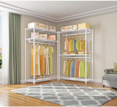 VIPEK X1 Expandable Clothes Rack Heavy Duty Adjustable Closet System White