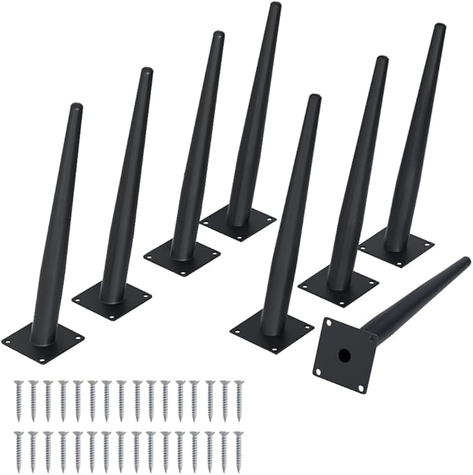 8PCS 12 Inch Matte Black Tapered Angled Legs by IURRDOP
