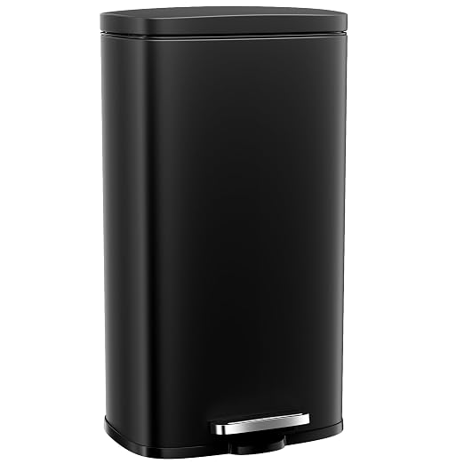 Arlopu13.2 Gallon Step Trash Can, Stainless Steel Garbage Bin, Soft-Close by Arlopu