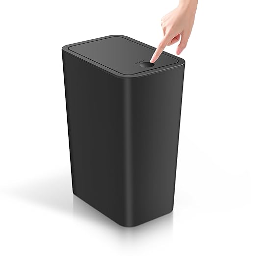 TIPGO Bathroom Trash Can with Lid, 4 Gallon / 15 Liter Small Garbage Can by TIPGO