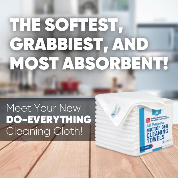 MW Pro Microfiber Cleaning Cloth | White | Size 16" x 16" | All Purpose - Image 2