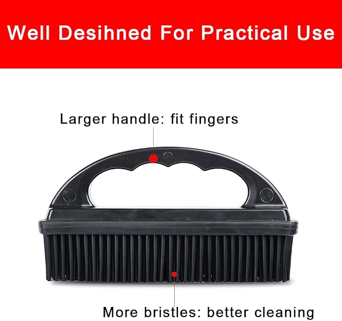 Rubber Pet Hair Removal Brush Lint & Cat Dog Hair Remover Brush Pet Silicone - Image 2