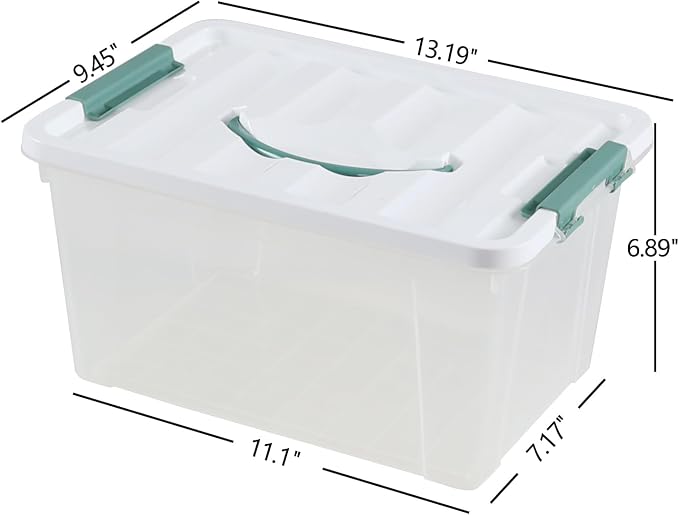 6-Pack Clear Latch Storage Box, 14 L Plastic Storage Bin - Image 2