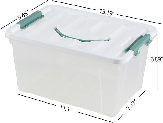 6-Pack Clear Latch Storage Box, 14 L Plastic Storage Bin - Image 2