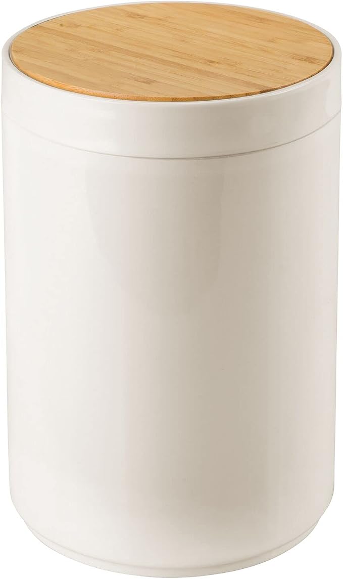 mDesign Plastic Round Trash Can Small Wastebasket - Image 8