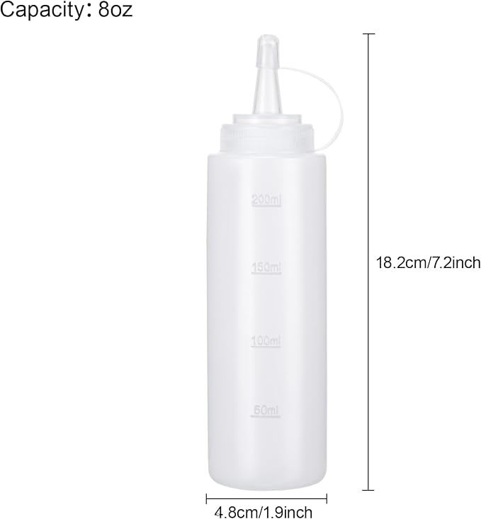 Condiment Squeeze Bottles Ketchup Dispenser, 6 Pack 8oz Squeeze Bottles - Image 2