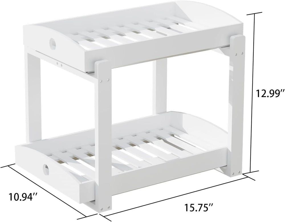 2 Pack Bamboo Under Sink Organizer, 2-Tier Pull-Out Drawers, Kitchen & Bath