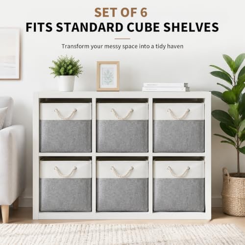 13×15×13 Inch Foldable Fabric Storage Basket with Handles