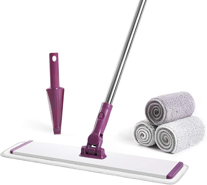 CQT Commercial Flat Microfiber Floor Mop Cleaning System 18" Inch Wet Dry and by CQT-HOMEUSA