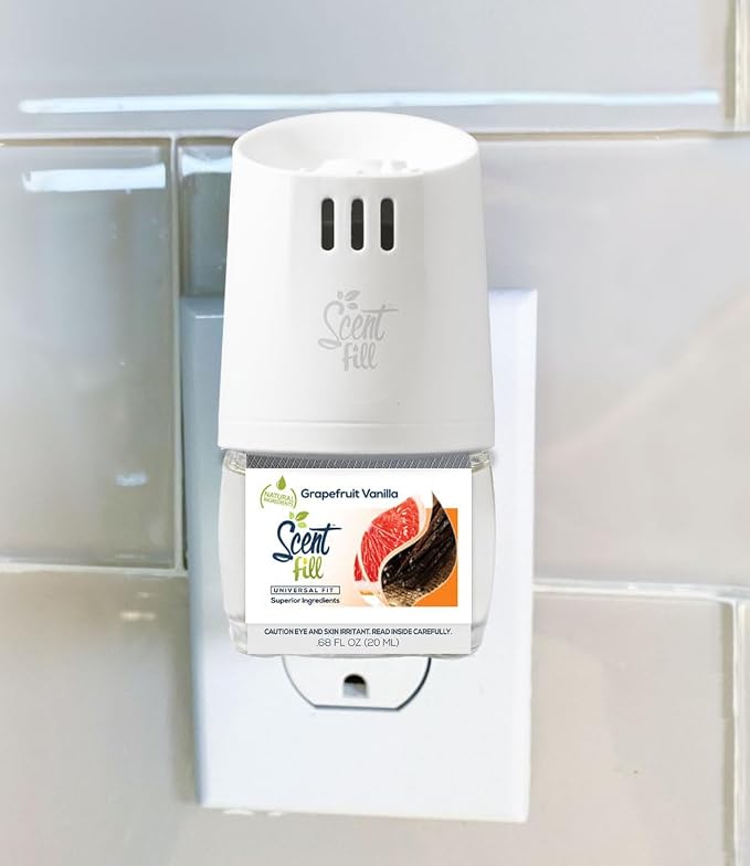 Scent Fill Grapefruit Vanilla Plug in Air Freshener, 4 Scented Oil Refills - Image 2