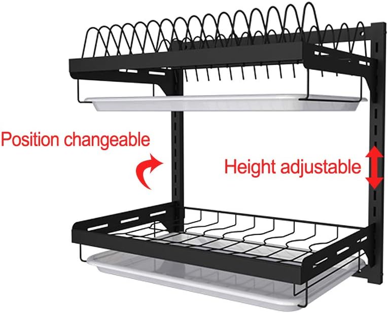 junyuan Kitchen Dish Rack,Hanging Dish Drying Rack Organizer Storage Shelf Ov...
