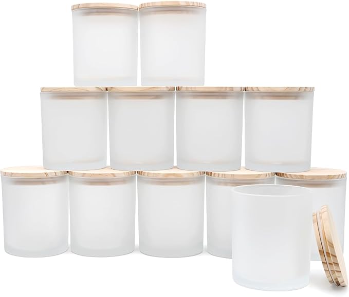14 OZ Thick Candle Jars for Making Candles 12 Pcs, 3 Wick Empty Jars by Showin