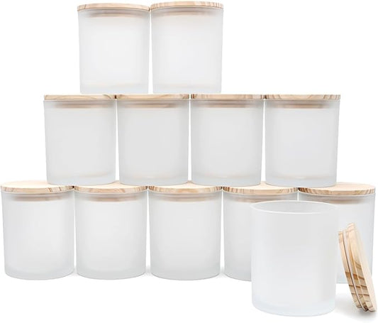 14 OZ Thick Candle Jars for Making Candles 12 Pcs, 3 Wick Empty Jars by Showin
