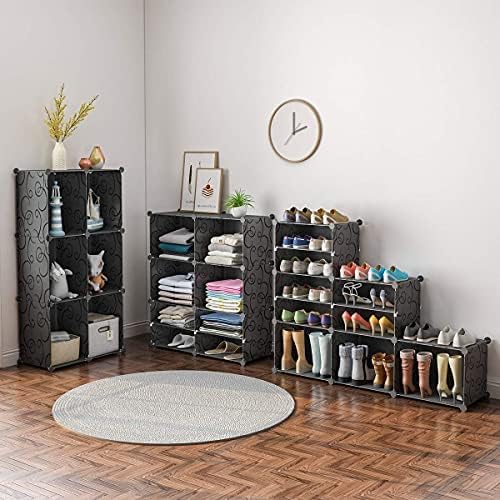 KOUSI Portable Shoe Rack for Closet Shoe Organizer Tower Shelf Shoe Storage C...