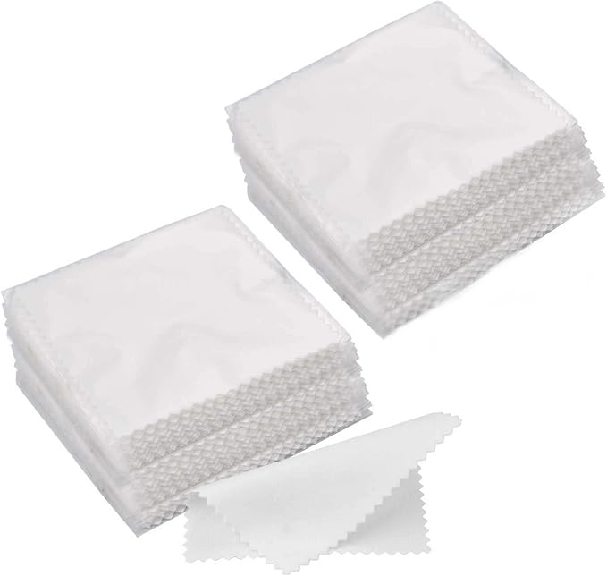 SEVENWELL 100pcs Jewelry Cleaning Cloth White Polishing Cloth by SEVENWELL