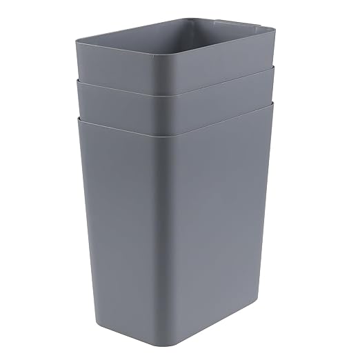 Xyskin Grey Plastic Trash Can, Garbage Container Bin, Trash Wastebasket - Image 7