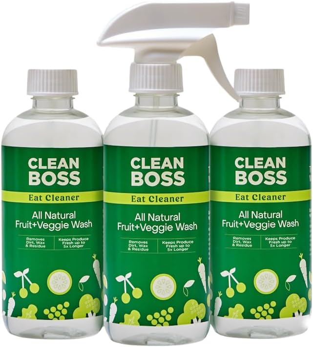 CleanBoss Eat Cleaner Triple-Action Fruit + Veggie Wash - 12 oz by CleanBoss