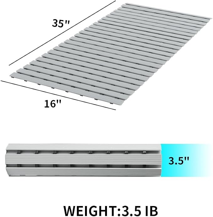 PADOOR Shower-Mat Non Slip, Heavy Duty Bathtub-Mat Curlable Quick Drain Sturdy - Image 5