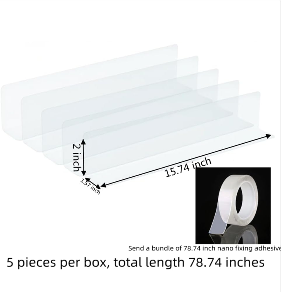 Under The Couch Blocker Clear Toy Blockers for Furniture - Stop Things from Going Under Couch Sofa Bed and Other Furniture (5Pcs-15.75" L*2" H Total 78.74" L)
