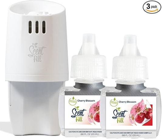 Scent Fill Cherry Blossom Plug in Air Freshener, Scented Oil Refills, 2 Refills by ScentFill