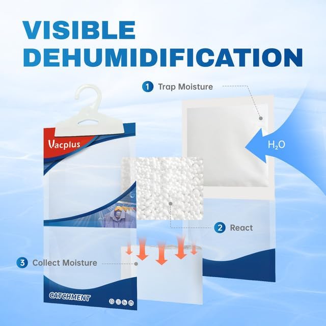 Vacplus Moisture Absorbers Packets, Fragrance Free 10 Pack, Humidity Packs - Image 5
