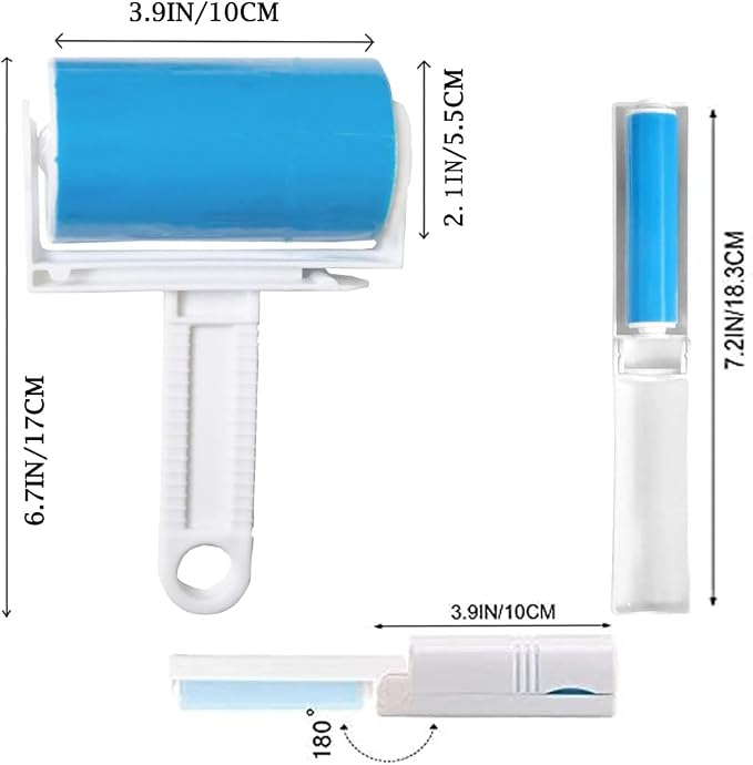 Reusable Portable Lint Roller 2 Pack, Washable Sticky Lint Roller Travel Pet - Image 5