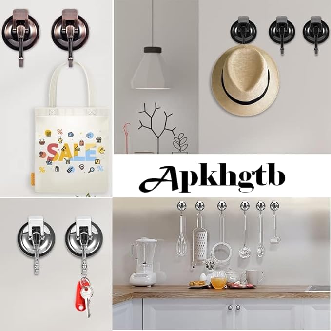 Suction Cup Hooks for Shower, 4 Pack, Glass Door, Tile – Loofah, Bath Robe Hook - Image 3