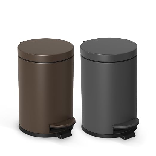 Cesun 1.2 Gallons Small Gray Trash Can, Bathroom Garbage Can - Image 7