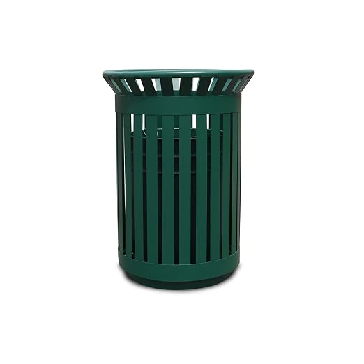 Outdoor Metal Slatted Trash Receptacle, Waste Receptacle，Commercial Trash Cans by Anxeit