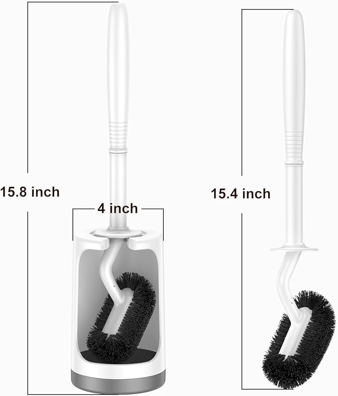 HAMITOR Toilet Bowl Brush Holder Set: Curved Design - Image 7