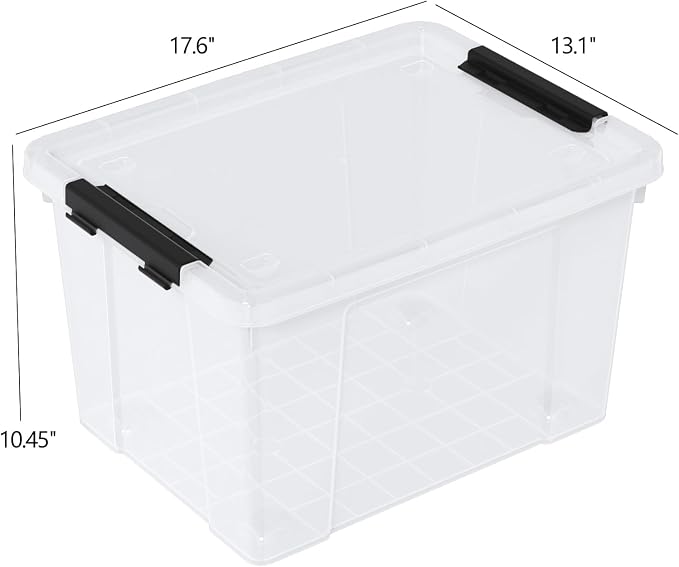 Set of 4 34 L Stackable Plastic Storage Bins - Image 2