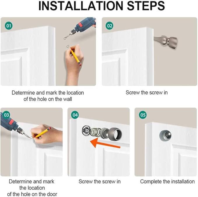 Magnetic Door Stop, Stainless Steel, Magnetic Door Catch, Door Holder, Door - Image 6