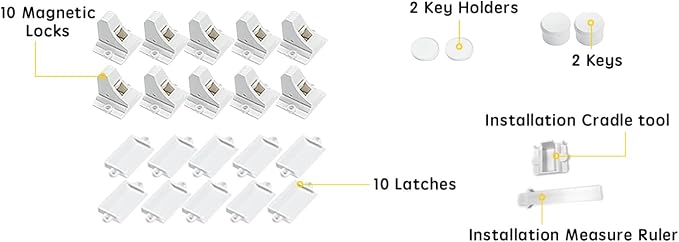 Vmaisi Adhesive Magnetic Locks for Cabinets & Drawers - Image 3