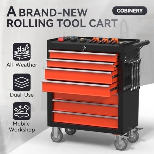 7-Drawer Rolling Tool Chest with Wheels, Metal Tool Storage Cabinet with Lock...