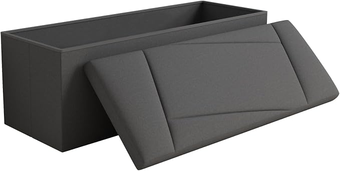 Ottoman with Storage, 43 Inches Folding Storage Ottoman Bench by Unknown