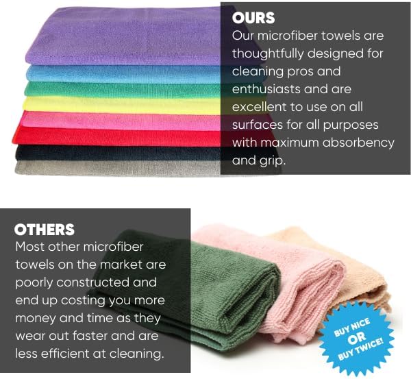 MW Pro Microfiber Cleaning Cloth | Purple | 12 Pack | 16” x 16” | All Purpose - Image 7