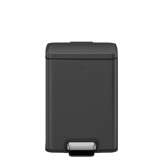 EKO Madison Matte Black 6L / 1.6 Gal Bathroom Trash Can - Image 2