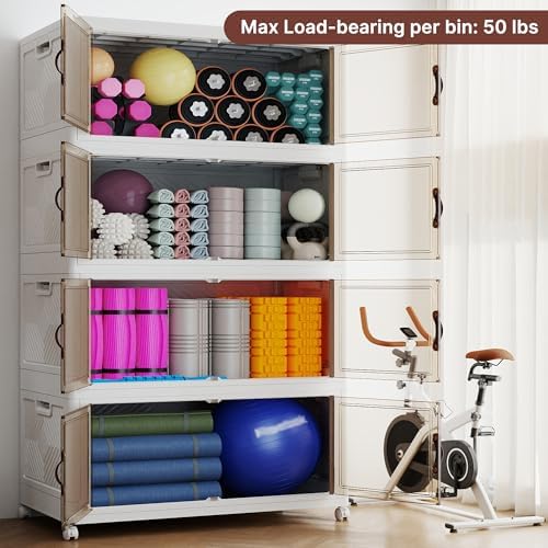 1288QT Extra Large Stackable Storage Bins with Lids & Wheels