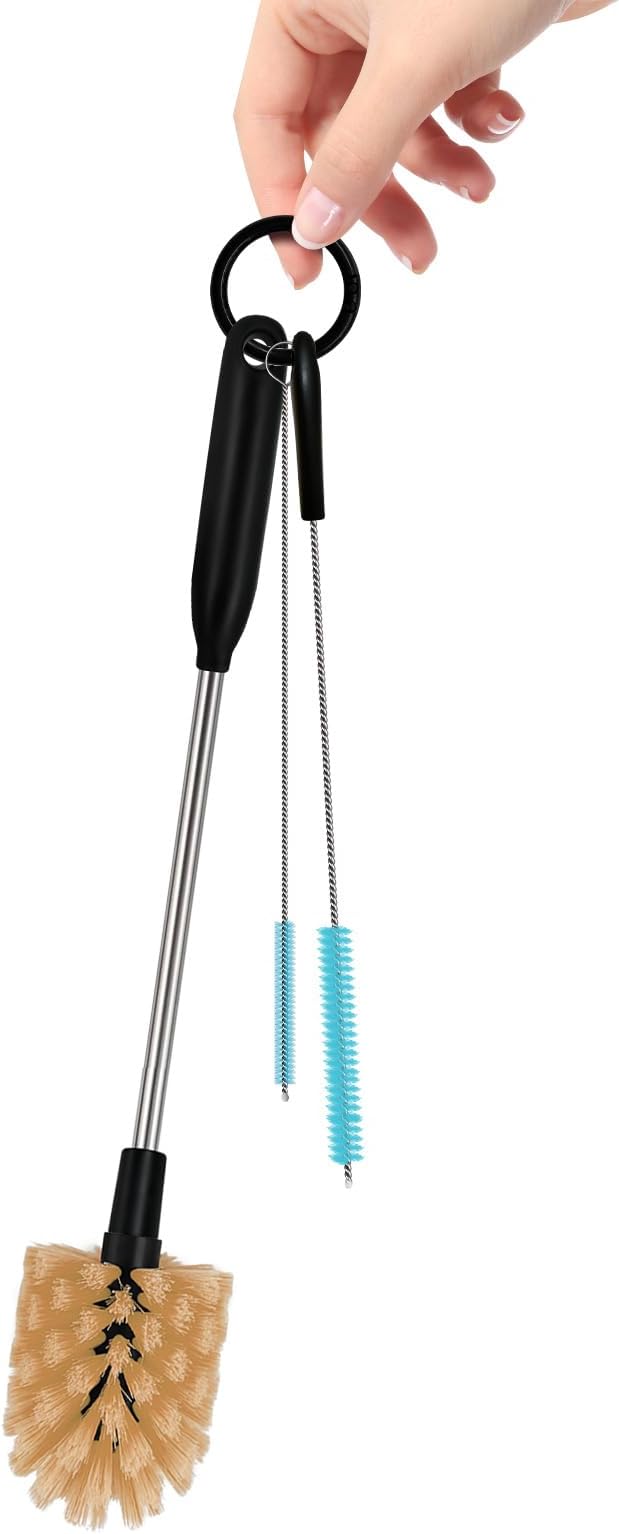3 in 1 Stainless Steel Long Handled Water Bottle Brush Set, Kitchen Scrubber - Image 7