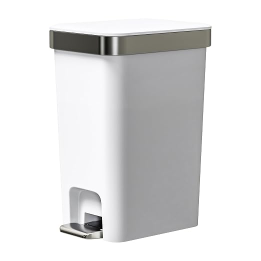 Small Bathroom Trash Can with Lid Soft Close, 10 Liter/2.6 Gallon Slim Garbage by Onlcuk