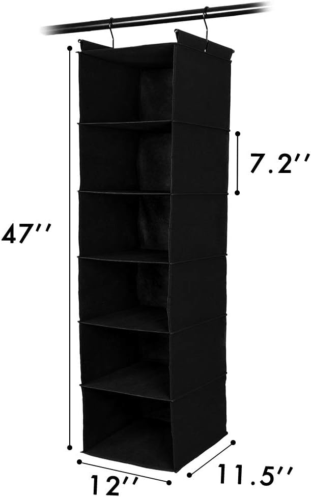 MAX Houser 6 Tier Shelf Hanging Closet Organizer, Closet Hanging Shelf - Image 3