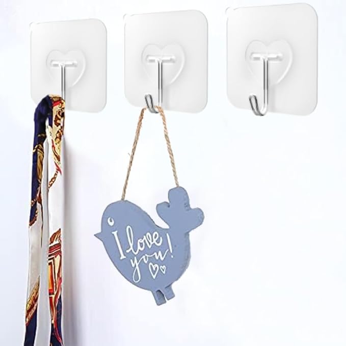 DGYB 30 Pcs Clear Adhesive Hooks - Image 3